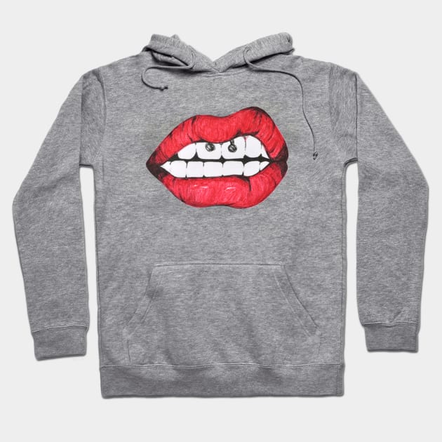 Red Lips Hoodie by NerdsbyLeo